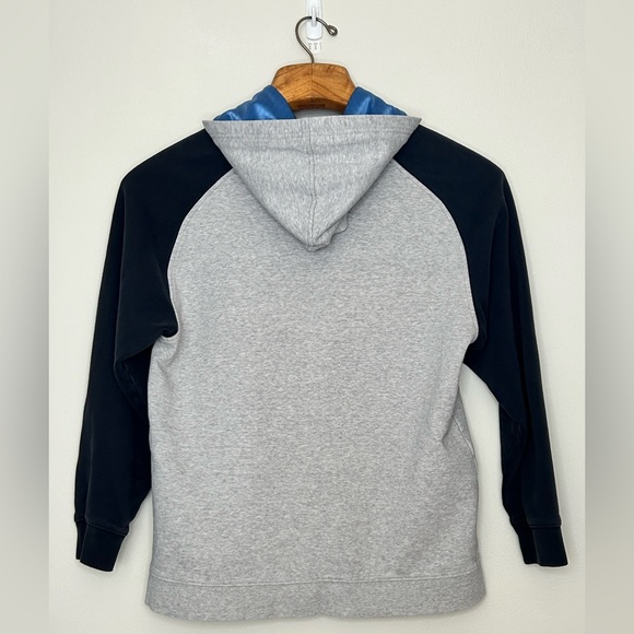 Nike Hoops Hoodie Grey Dark Blue "Satin" lined hood Basketball Youth Boys XL - Picture 2 of 12